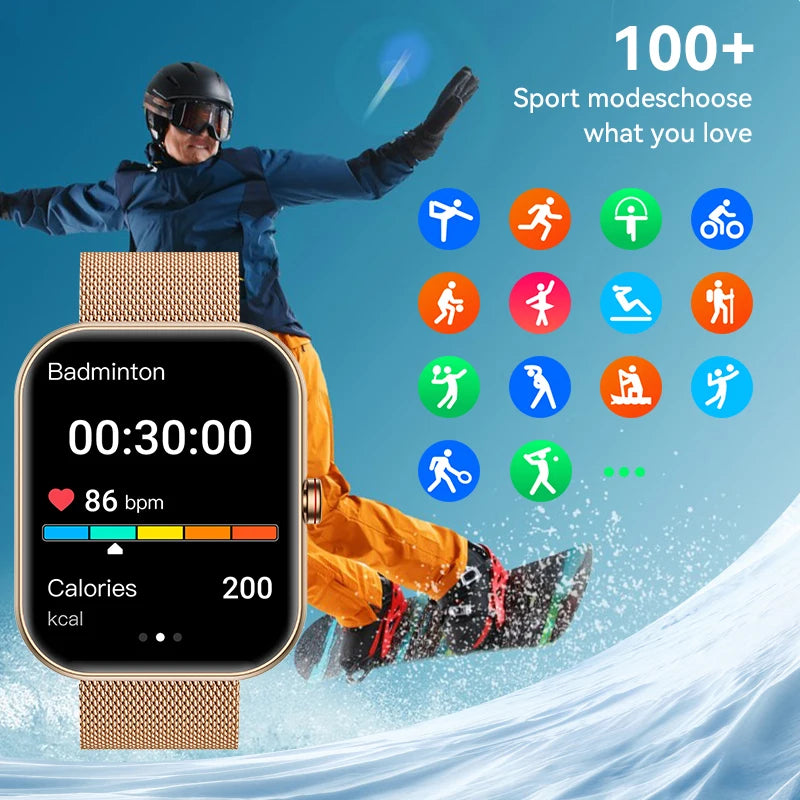 LIGE Youthful Smartwatch: Bluetooth Calling, AI Voice, Waterproof IP68, Heart Rate & Blood Pressure Monitoring