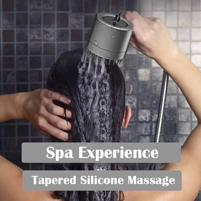High-pressure 3-mode shower head with massage and accessories