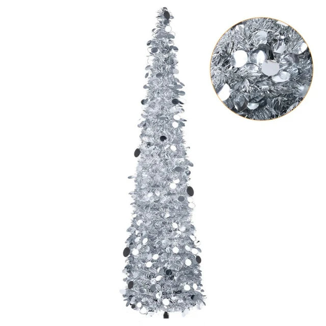 Pop up Artificial Christmas Tree Collapsible Pencil Christmas Trees for Holiday Carnival Party Christmas New Year Decorations.